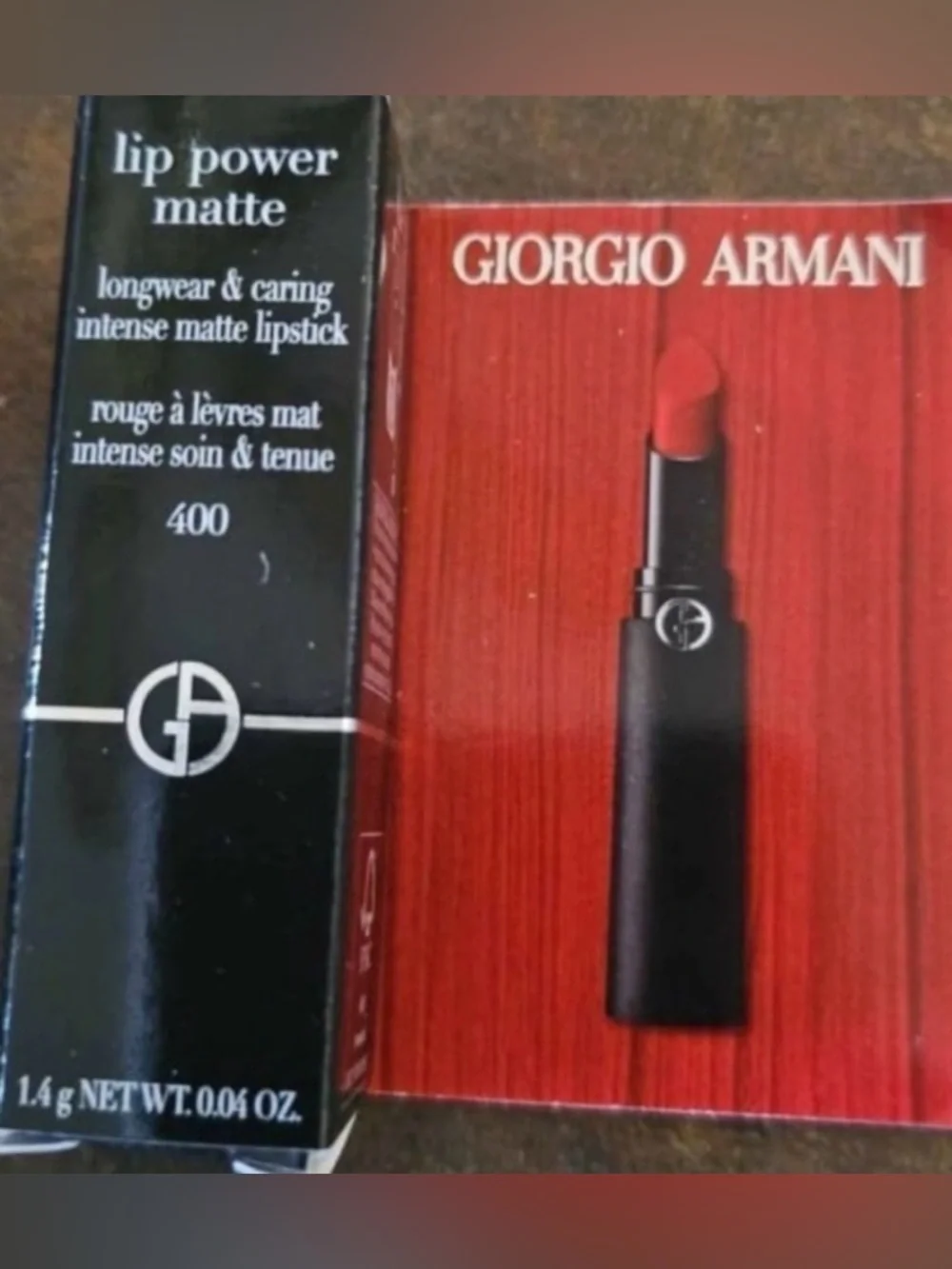 Giorgio Armani Lip Power Matte Lipstick in Deep Red Trial Size NIP